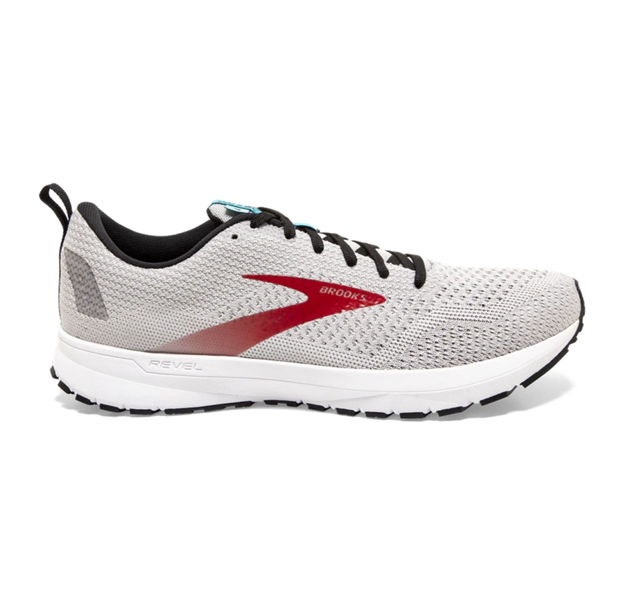 Brooks Mens Running Shoes Nz - Revel 4 Grey/Red ( TZFQC6540 )